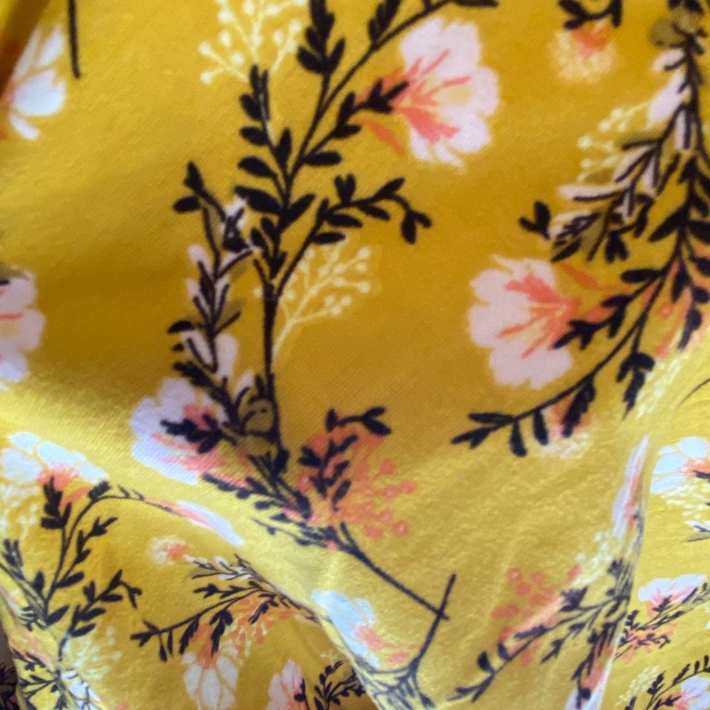 Mustard color floral dress